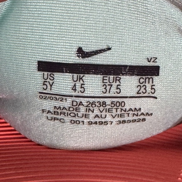 Nike Kawa Sandals Youth Size 5Y Purple Dust Mango Slides - Picture 6 of 6